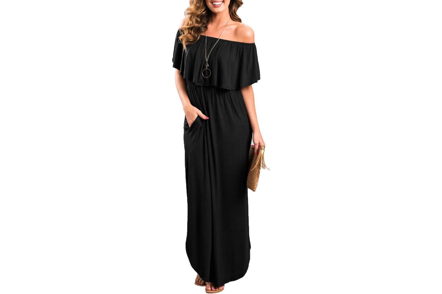 Sarin Mathews Womens Off The Shoulder Dress