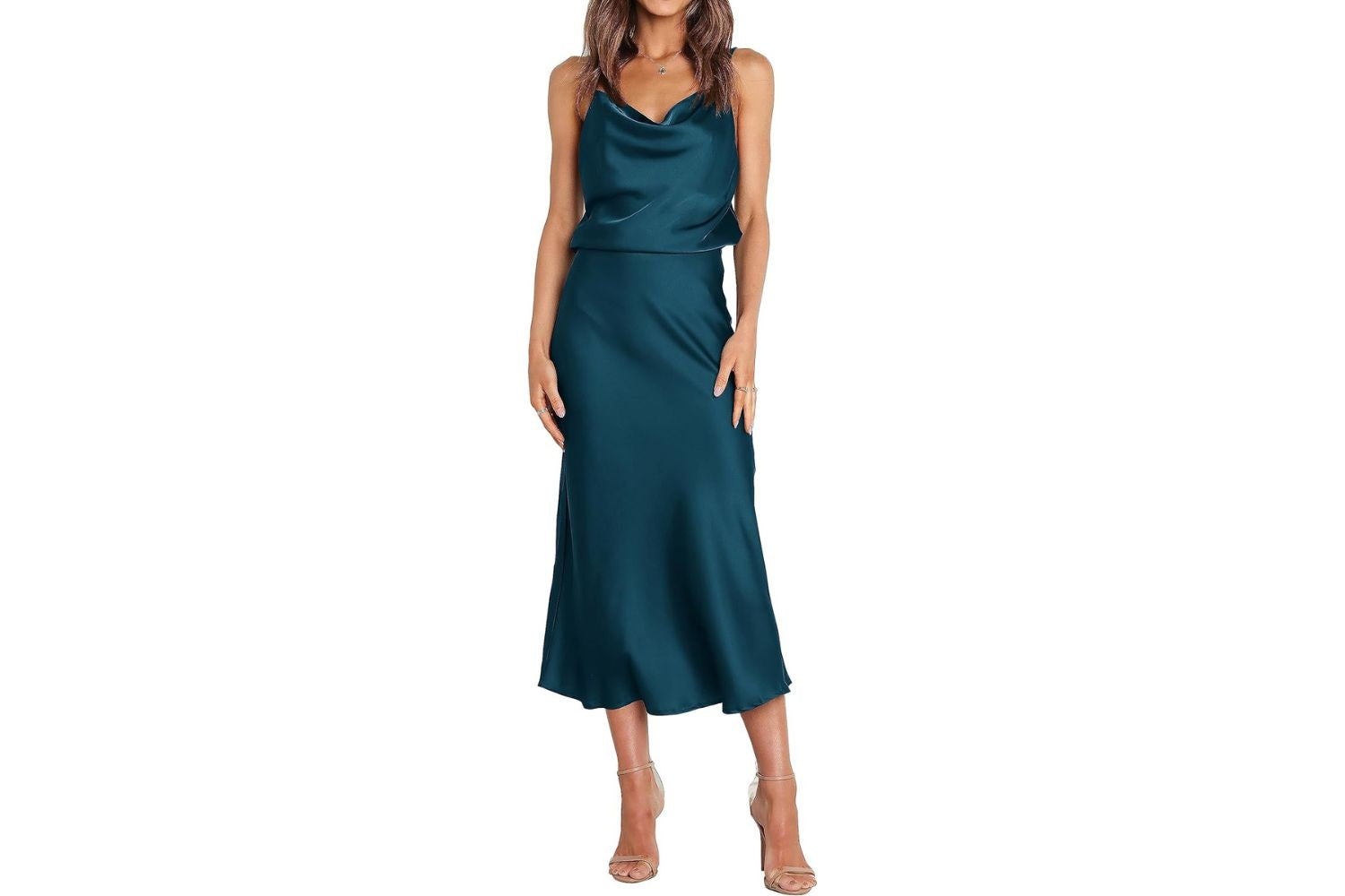 WICIWI Women's Satin Slip Dress 2023