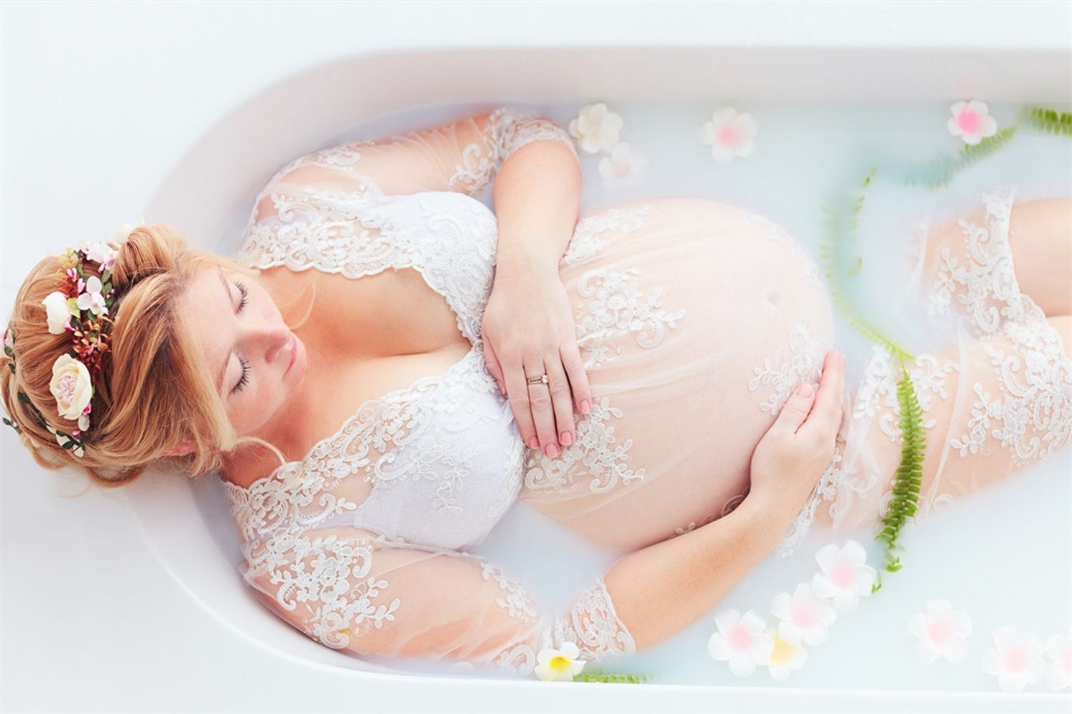 maternity milk bath photo