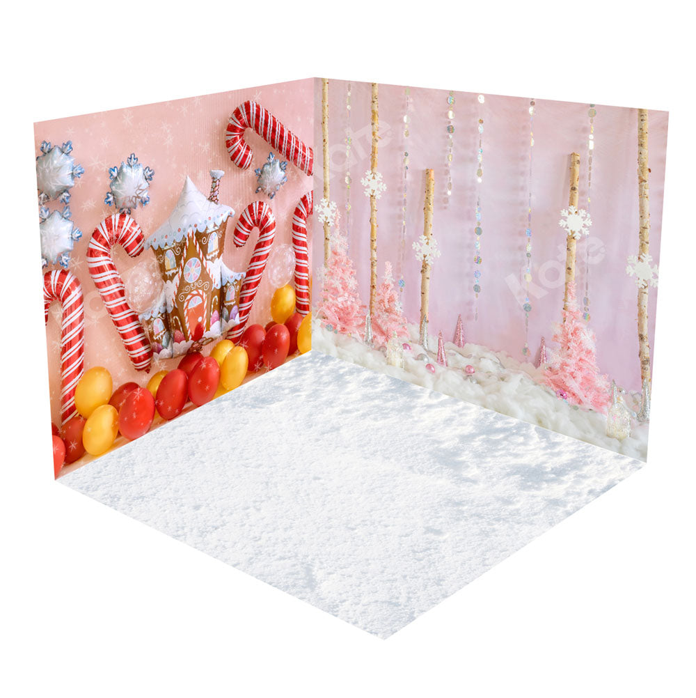 Kate Pink Christmas Candy Room Set(8ftx8ft&10ftx8ft&8ftx10ft)