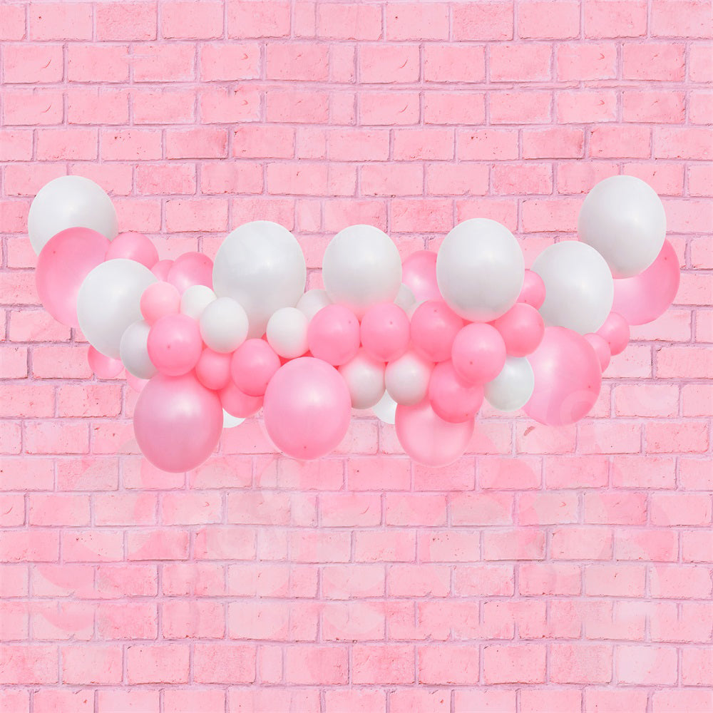 Kate Pink Balloons Brick Wall Backdrop for Photography – Katebackdrop