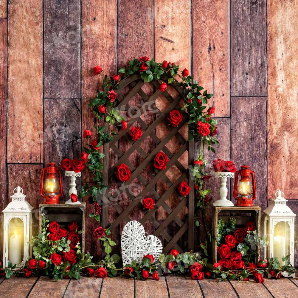 Kate Valentine's Day Rose Window Vintage Wood Backdrop for Photography ...