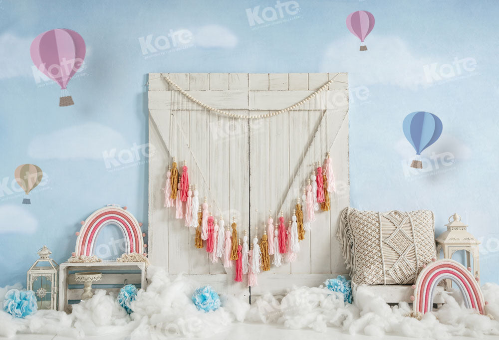 Kate Fish and Balloons Birthday Baby Backdrop for Photography Designed by  Amberly Ware