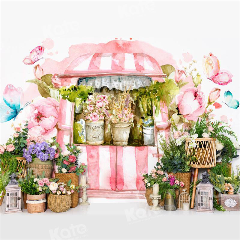 Kate Magic Flower Hut Backdrop Rainbow Wonderland for Photography