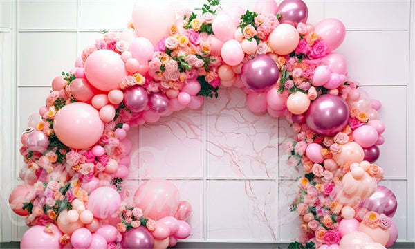 Kate Summer Bright Beach Balloon Floral Arch Backdrop Designed by Mini  MakeBelieve