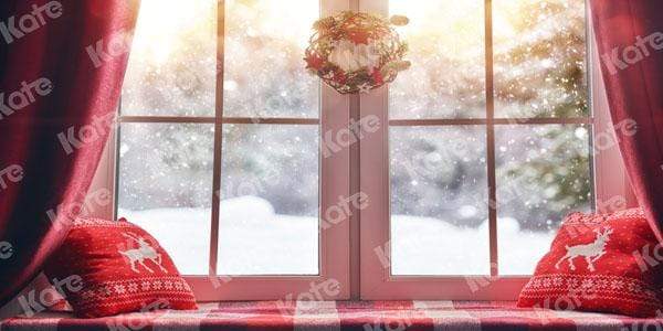 Kate Christmas Snow And Sunshine Outside Window Backdrops for Photogra