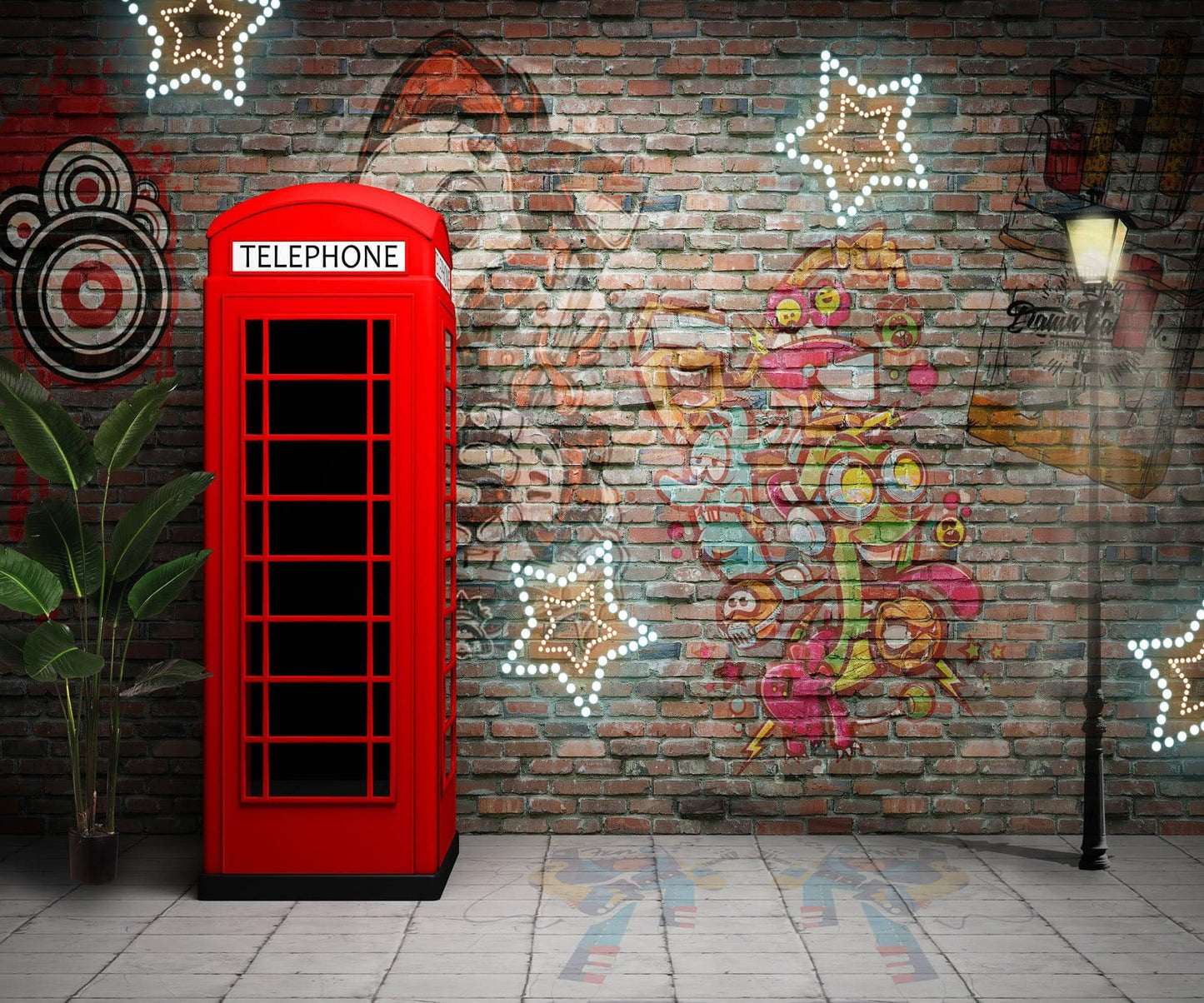 Kate Retro Telephone Booth Graffiti Wall Backdrop for Photography –  Katebackdrop