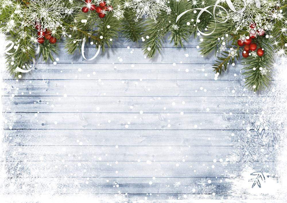 Kate Gray Wooden Background snowflake Outdoor decoration Christmas backdrop