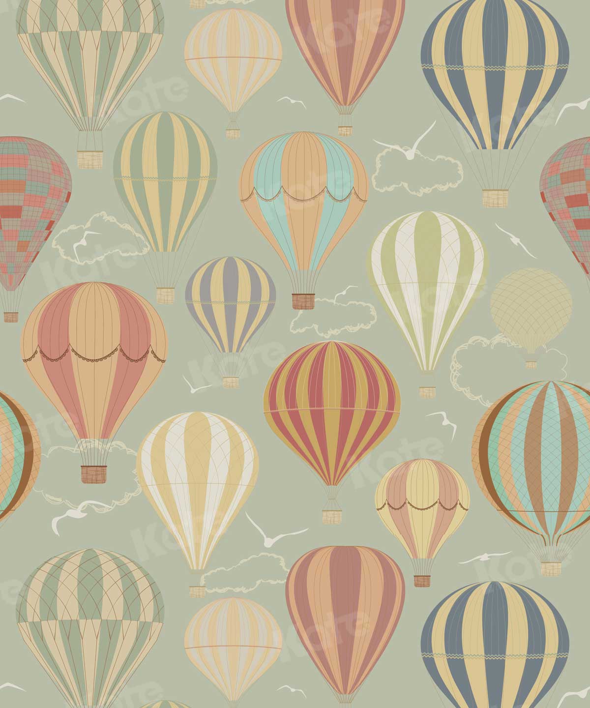 Kate Printed Pattern hot air balloon Children Background – Katebackdrop