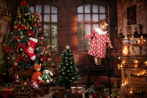 Kate Christmas Tree Photography Backdrop Piano Photo Background