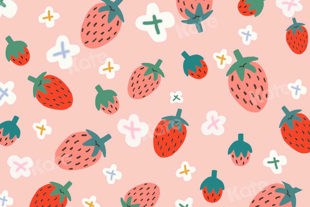 Kate Summer Strawberry Backdrop Cake Smash for Photography – Katebackdrop