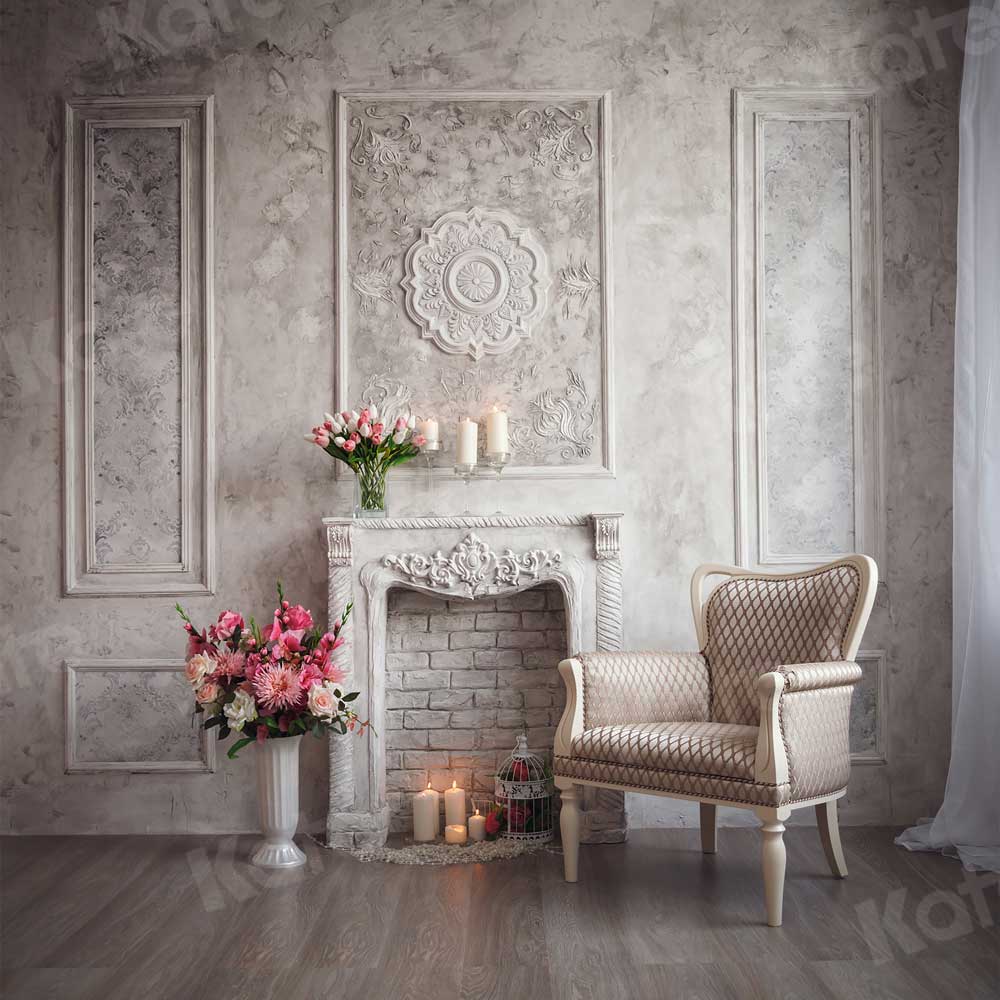 Kate Living Room Pattern Wall Wooden Floor Backdrops – Katebackdrop