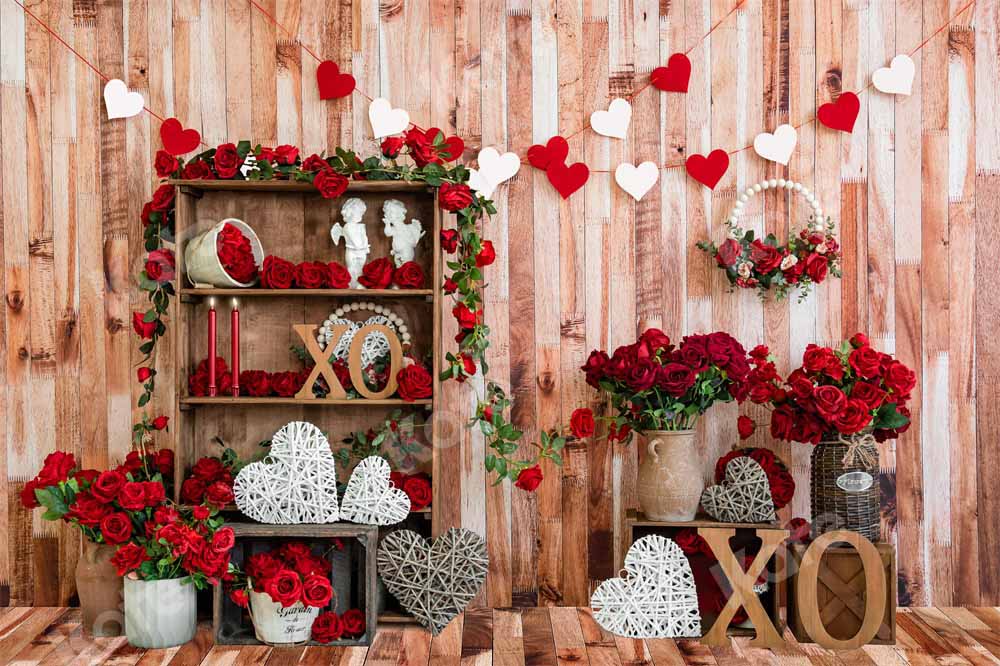 Kate Valentine's Day Backdrop Flower Room for Photography
