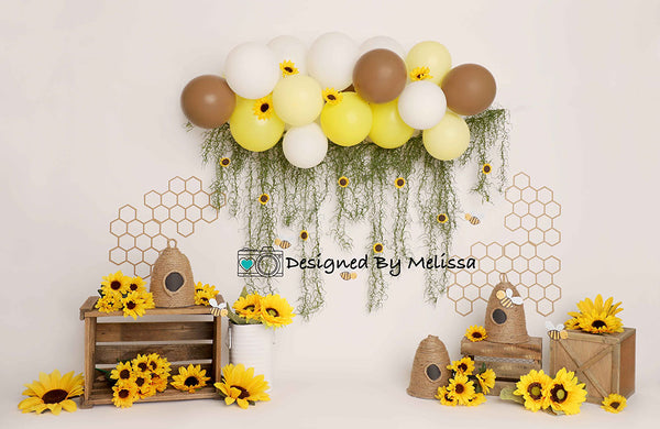 Kate Summer Sunflowers Backdrop Cake Smash Balloon for Photography