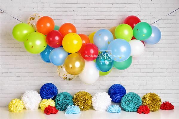 Kate Pastel Rainbow Balloon Arch Backdrop Designed by Mandy Ringe  Photography