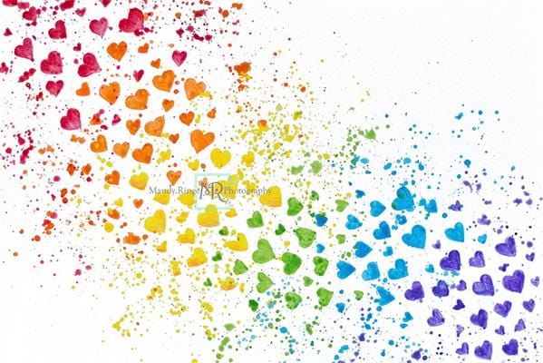 Kate Rainbow Hearts Paint Splatter Backdrop For Photography Katebackdrop