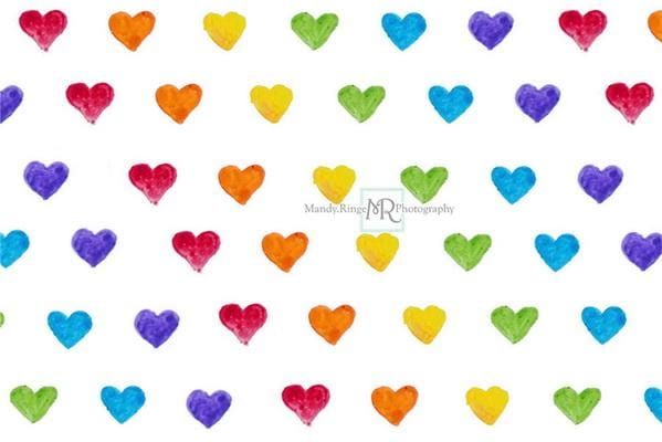 Kate Watercolor Candy Conversation Hearts Backdrop Designed by Mandy R