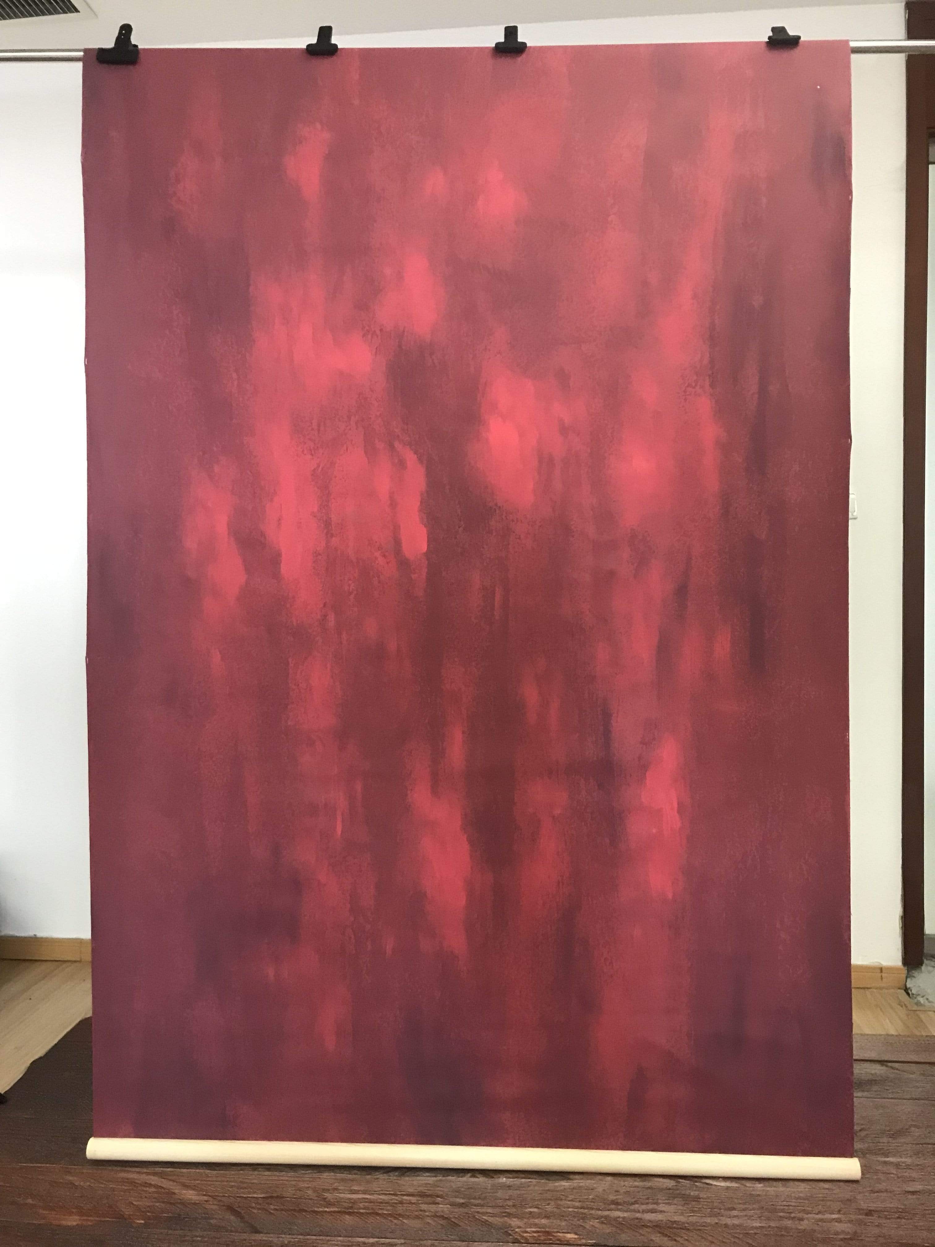 Kate 5x7ft Hand Painted Abstract Texture Red Color Backdrops
