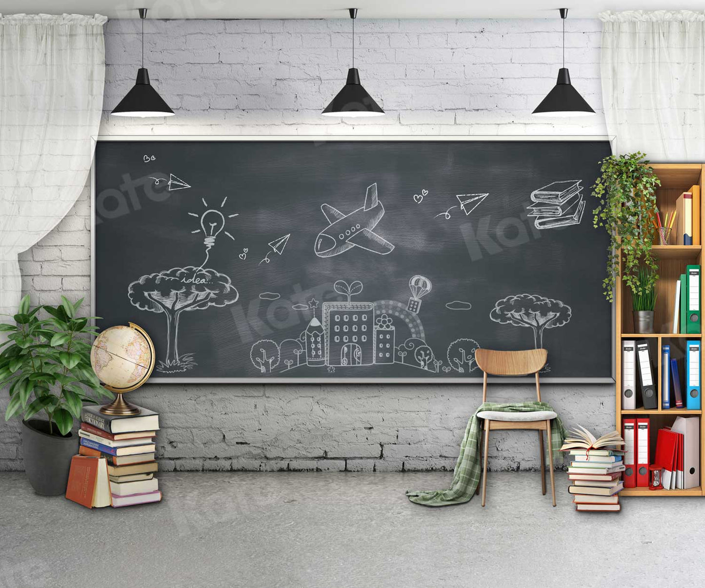 Kate Back To School Backdrop Classroom Blackboard for Photography –  Katebackdrop