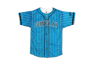 Pinstripe Baseball Jersey - Blue 