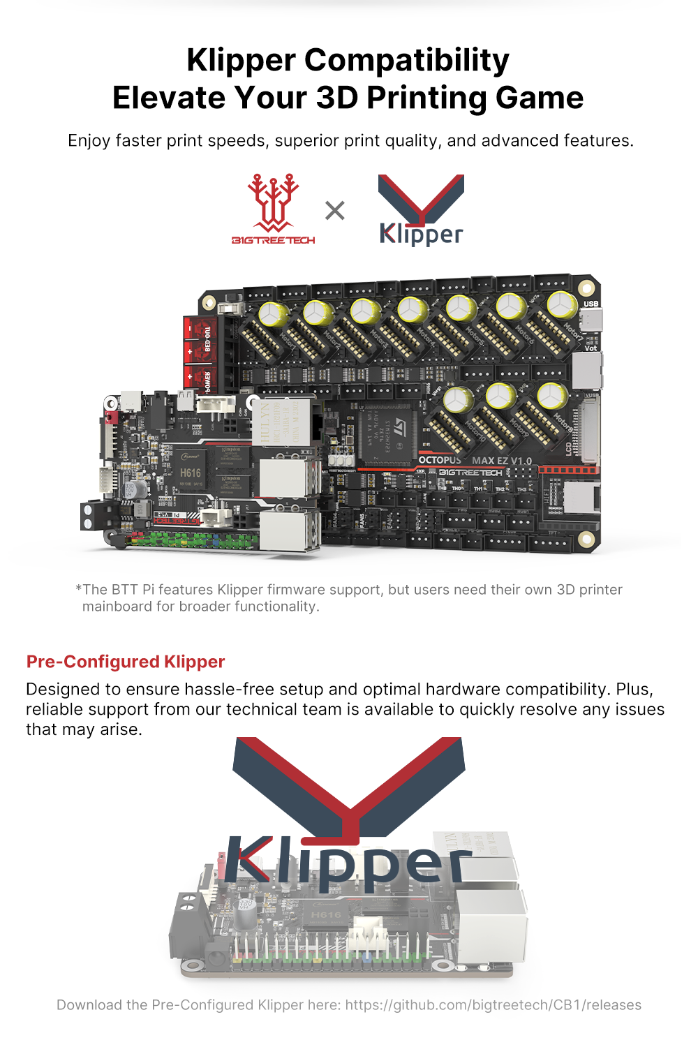 BTT Pi podría ejecutar Klipper, disfrutará de velocidades de impresión más rápidas, calidad de impresión superior y funciones avanzadas.