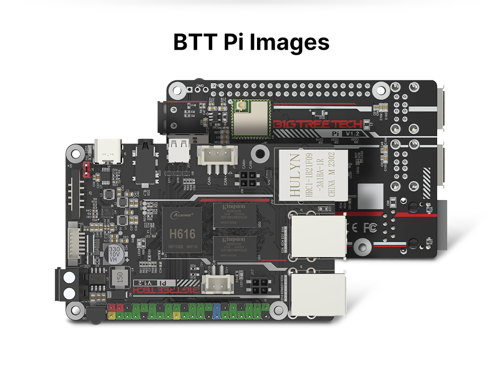 Pantalla frontal y trasera de BTT Pi.