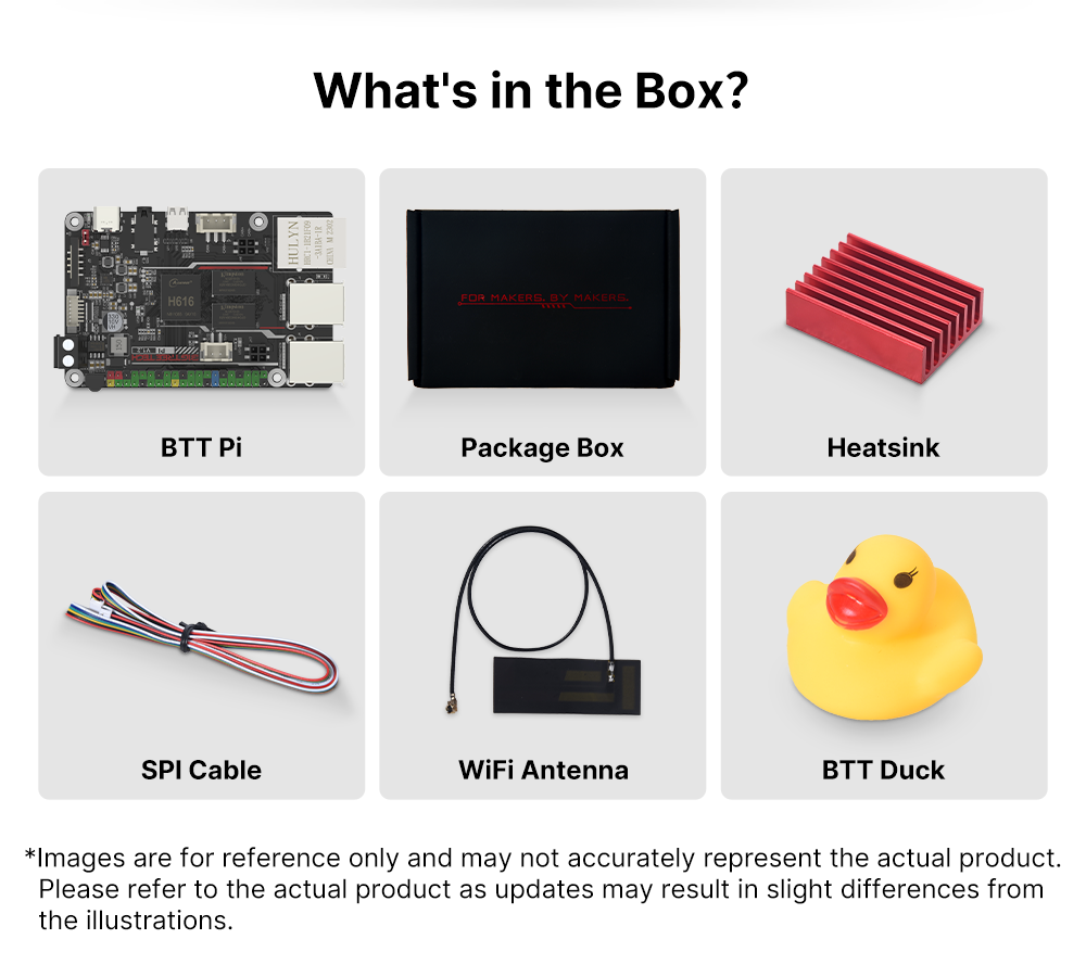 Display of contents in the package.