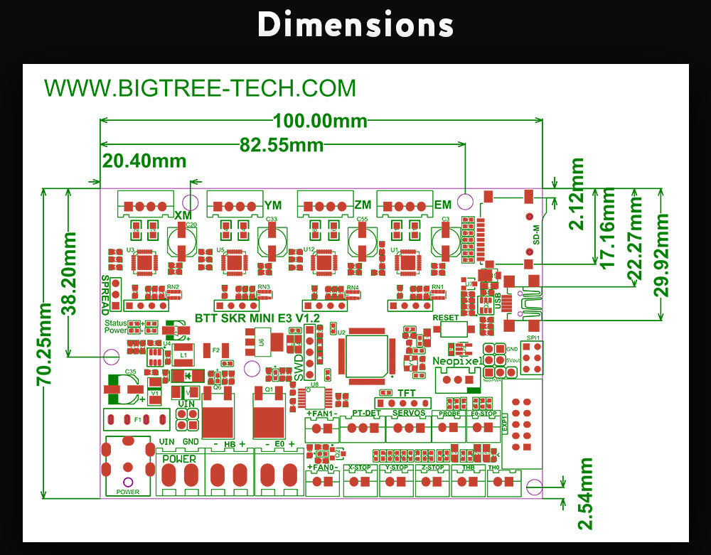 BIGTREETECH SKR MINI E3 32 Bit Control Board Integrated TMC2209 UART F