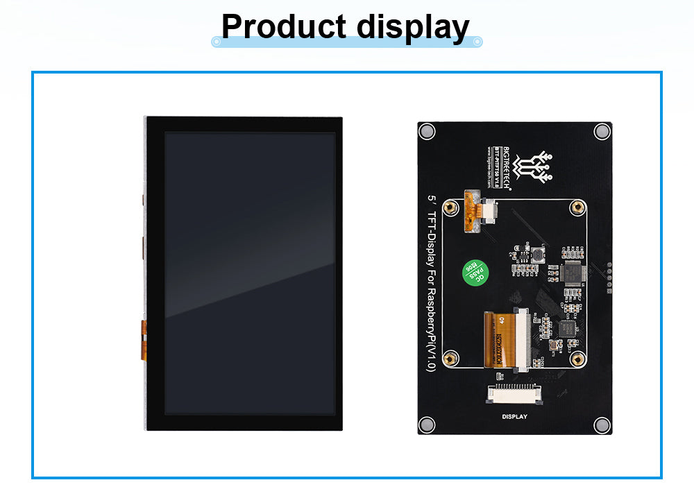 raspberry pi skjerm,btt pi tft50,tft50,biqu tft50,biqu skjerm,skjerm til 3dprinter