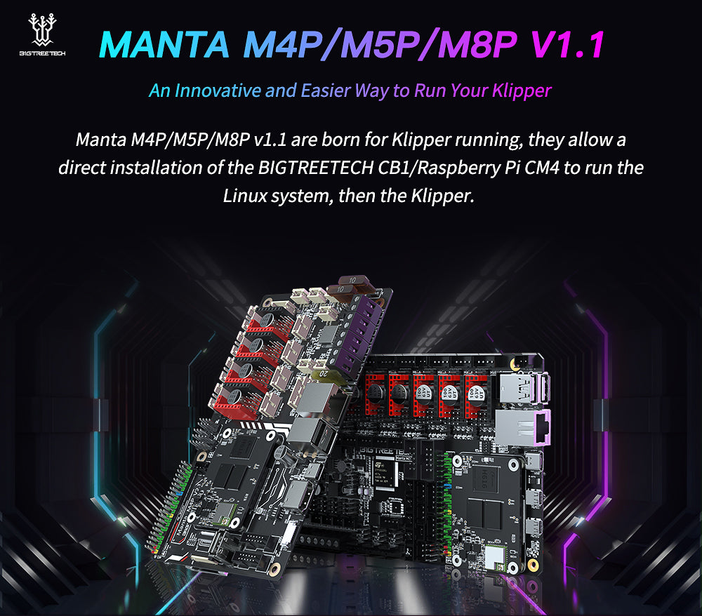 Bigtreetech Manta M8P Motherboard for Zaribo Level Cube, Voron 2.4