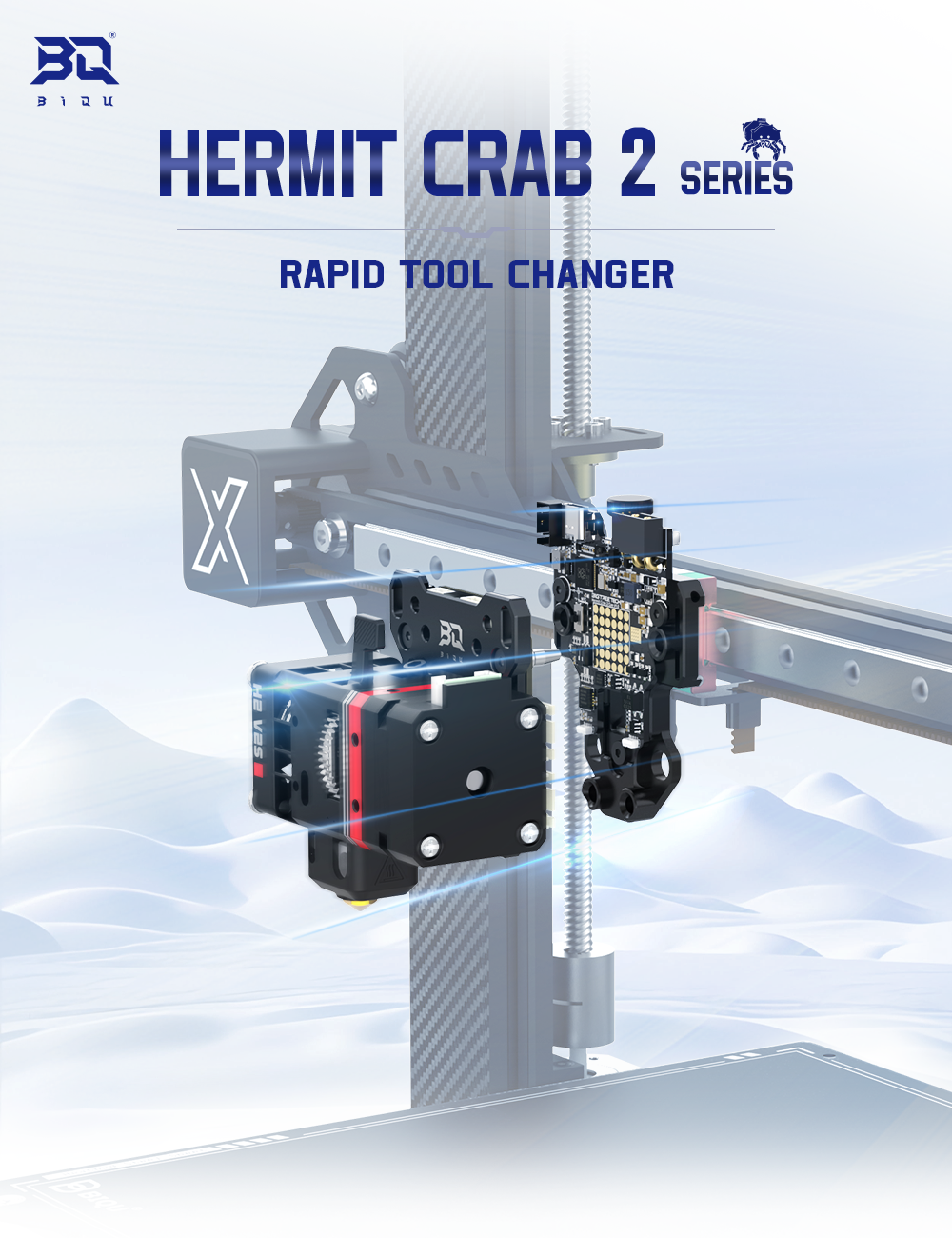 Hermit Crab 2 es un cambiador rápido de herramientas para hotends.