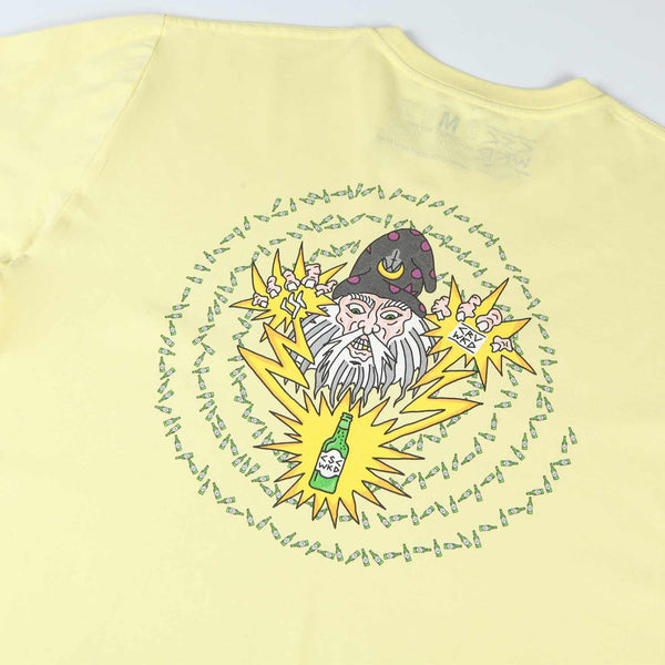 Carve Wicked x CSC Wizard T-Shirt (Lemon) - CSC, Cardiff Skateboard Club - UK Skate Store