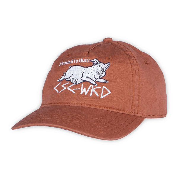 Carve Wicked x CSC King of Pigs 5 Panel Strapback Cap (Copper) - CSC, Cardiff Skateboard Club - UK Skate Store