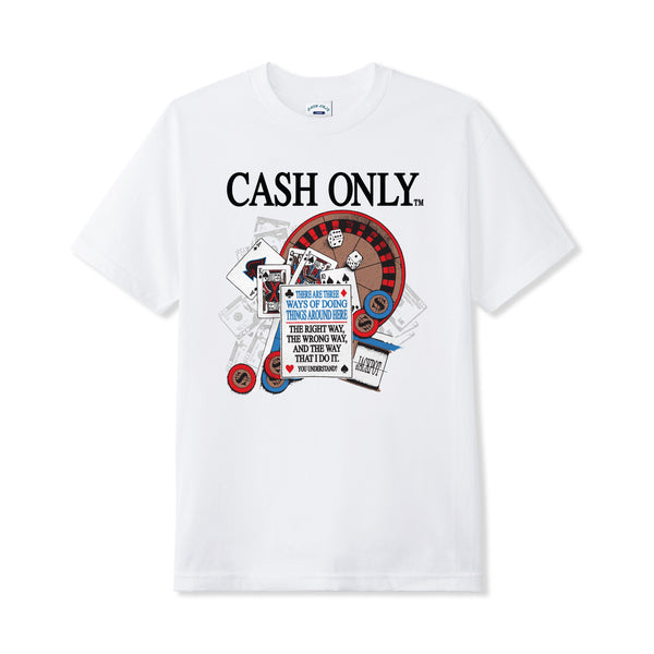 Cash Only 'Casino' T-Shirt (White) - CSC, Cardiff Skateboard Club - UK Skate Store