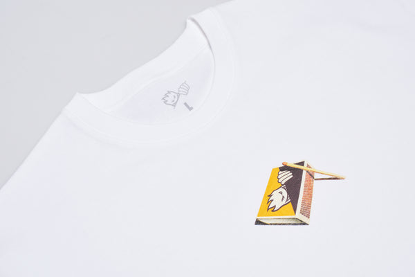 Last Resort x Spitfire Matchbox T-Shirt (White) - CSC, Cardiff Skateboard Club - UK Skate Store