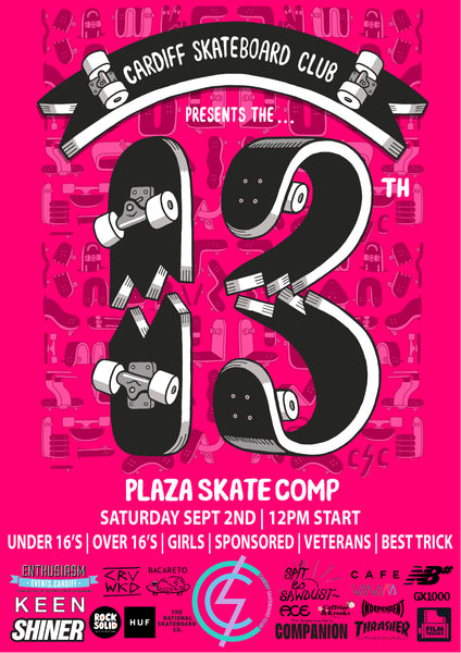 CSC Plaza Comp 2023 Poster - CSC, Cardiff Skateboard Club - UK Skate Store