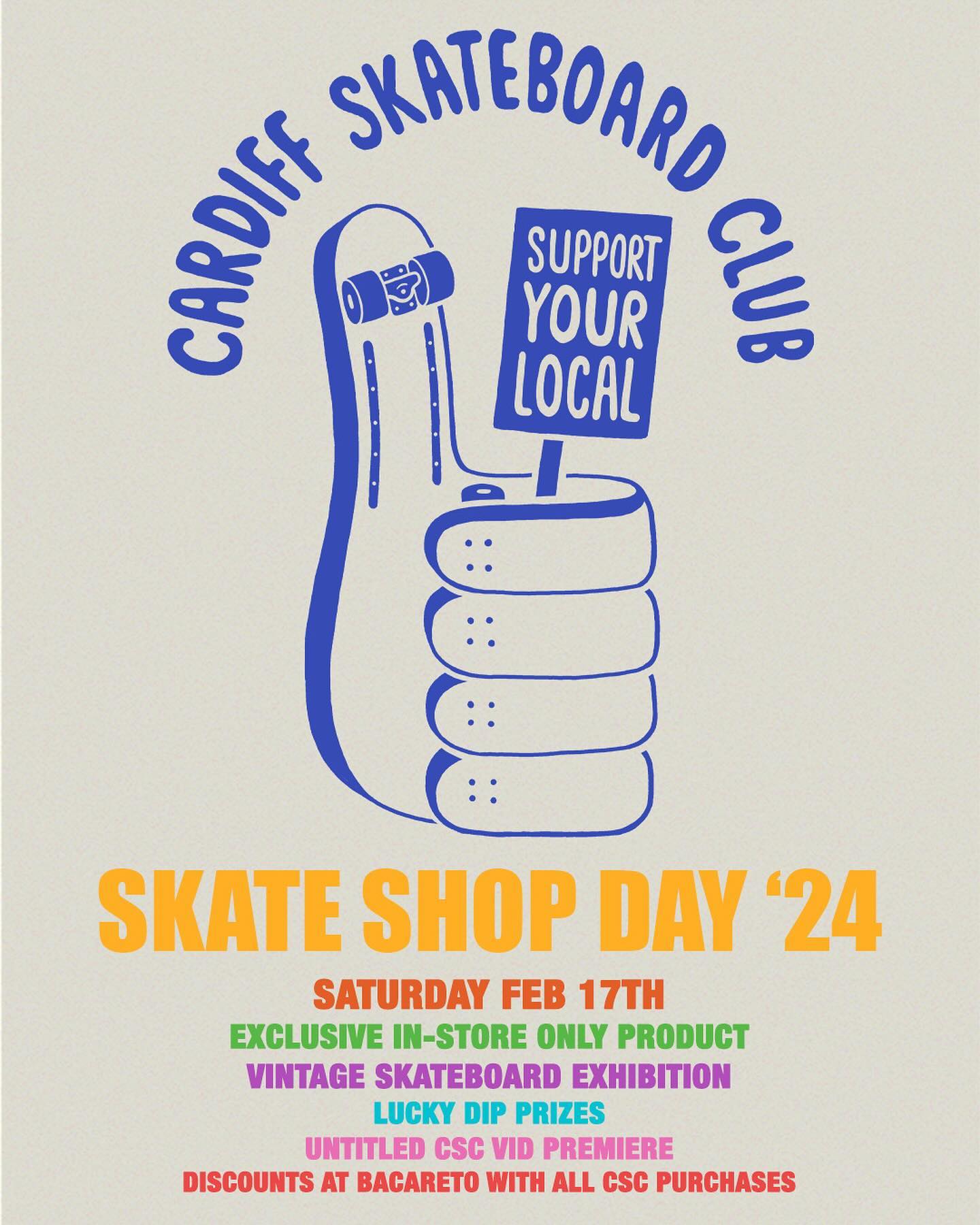 CSC Skate Shop Day 2024 Event Poster - CSC, Cardiff Skateboard Club - UK Skate Shop