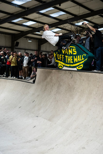 Dean Greensmith Switch Frontside Rock at Vans Shop Riot 2023, photo by Rob Whiston - CSC, Cardiff Skateboard Club - UK Skate Store