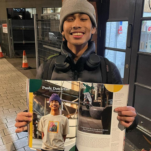 Don Irfan poses with his interview in Skateboarder's Companion - CSC, Cardiff Skateboard Club - UK Skate Store