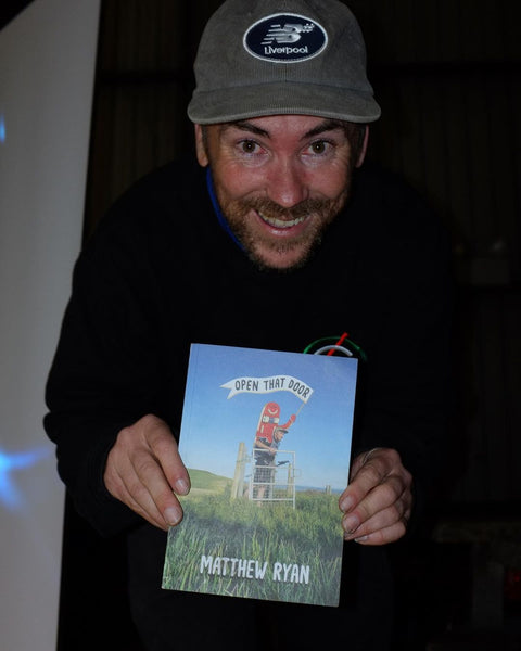 Matthew Dykie Ryan with his book Open That Door - CSC, Cardiff Skateboard Club - UK Skate Store