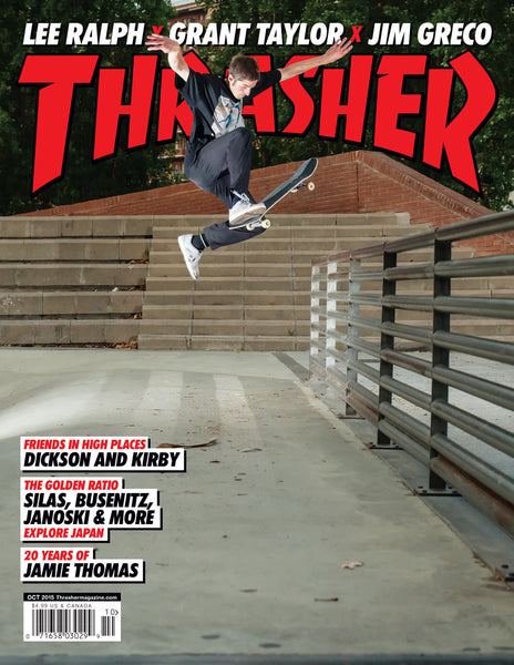 Jake Johnson Besos No Comply Thrasher Cover October 2015 - CSC, Cardiff Skateboard Club - UK Skate Store