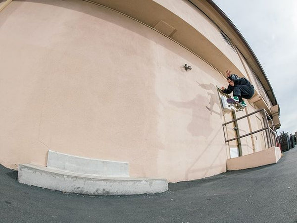 Mason Silva Bump to Bar to Curb, photo by Bram De Martelaere - CSC, Cardiff Skateboard Club - UK Skate Store