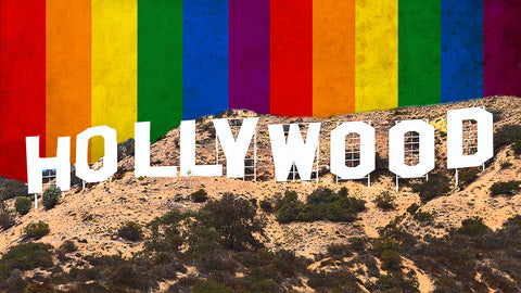 hollywood sign lgbtq flag