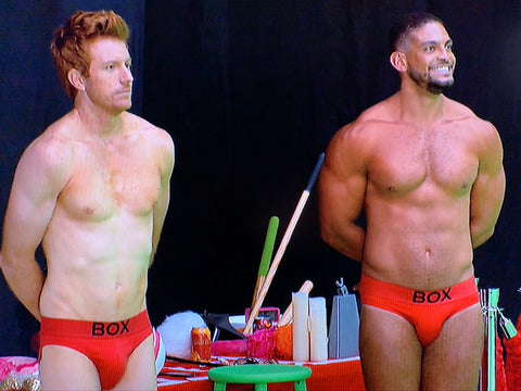 Bryce and Bruno in red Box briefs