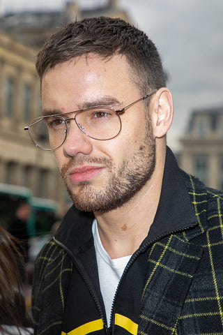 Liam Payne glasses beard tartan jacket 