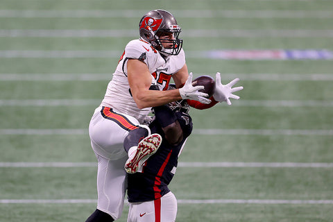 Rob Gronkowski white top on pitch