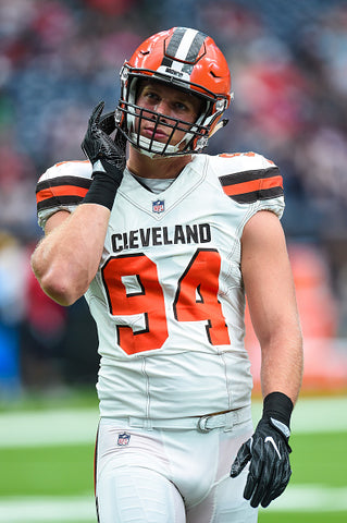 Carl Nassib no helmet red and white top