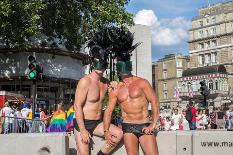 muscly men at pride in london