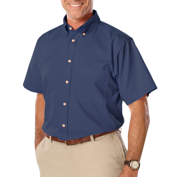 Blue Generation Men's Short Sleeve Cotton Twill Shirt | Big and Tall Mart