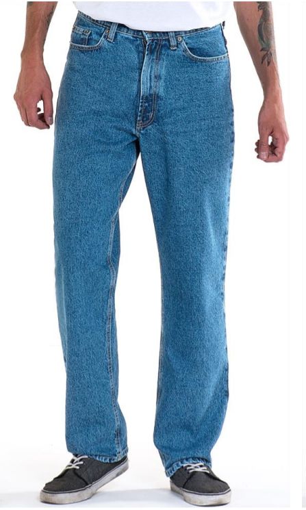 relaxed fit blue jeans